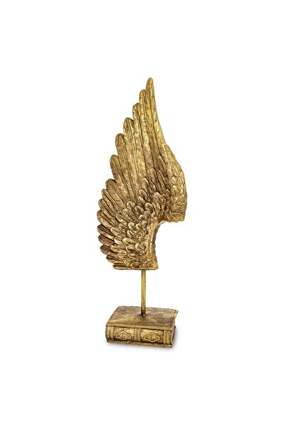 DecoDepot Wing model decoration on book stand, antiqued gold, 60x21x11 cm