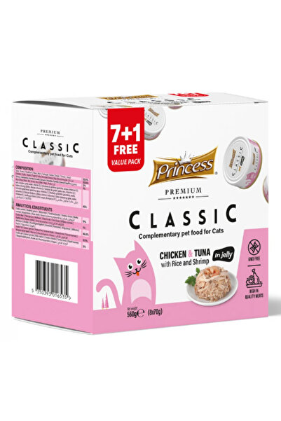 Prince Princess Premium Classic Κονσέρβα Γάτας με Τόνο, Κοτόπουλο, Γαρίδα & Ρ...