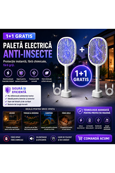 OEM 1+1 FREE Electric anti-insect paddle, USB charging (RO-V03)
