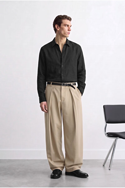 ATE STUDIOS Relaxed Fit Derin Pileli Kumaş Pantolon