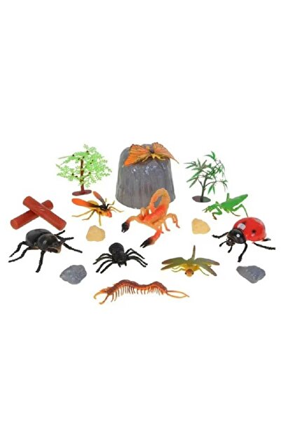PopŞeker Insect World Figure Set in Cylinder Box - 10 Piece Educational Anima...