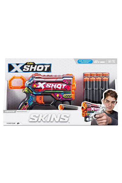 X-Shot Blaster with 8 darts, X-Shot, Excel Skins Menace, Mercenary, 36515P