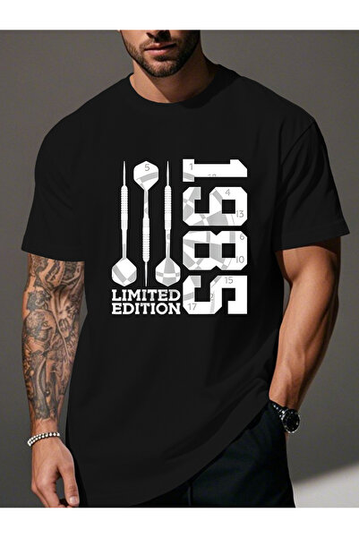 yiou trendy clothing تي شيرت رجالي مطوي من طراز 1985 DARTS إصدار محدود