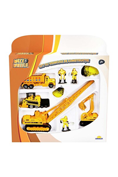 Maxx Wheels Set cu vehicule de constructie, Maxx Wheels, Macara