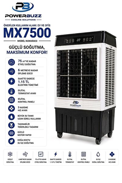 POWERBUZZ PORTATİF - EVAPORATİF SULU SOĞUTMA -POWERBUZZ SOĞUTUCU - MX-7500