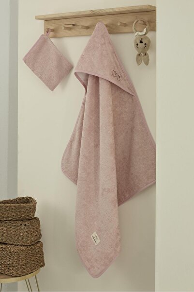 Semecca Bamboo Baby Embroidered Towel Swaddle 75X75 and Washcloth