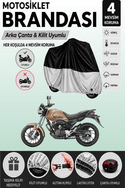 Cemku Double Black Top - Gray Bottom, Rear Bag Compatible Hero Xpulse 200t Mo...