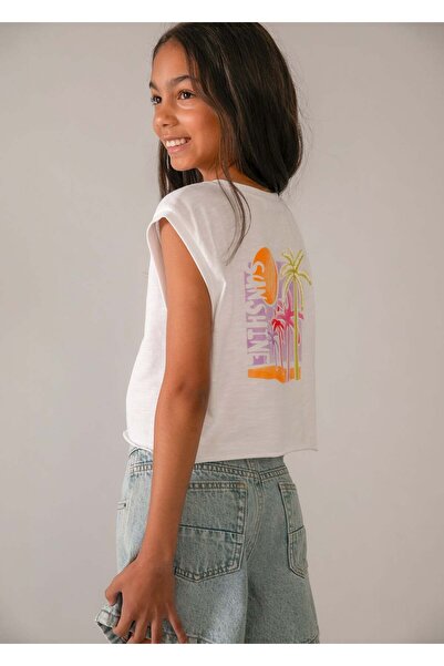 MAYORAL Girl's Strappy Crop Tshirt White