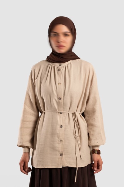 Lemaye Müslin Büzgü Detaylı Gömlek LMX-00224