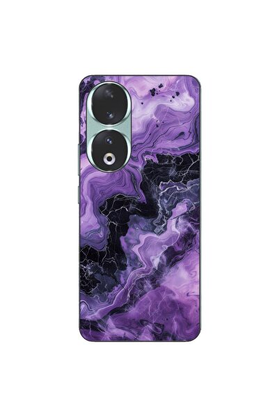 OEM Husa compatibila cu Honor 90 5G Silicon Gel Tpu Model Abstract Purple Marble