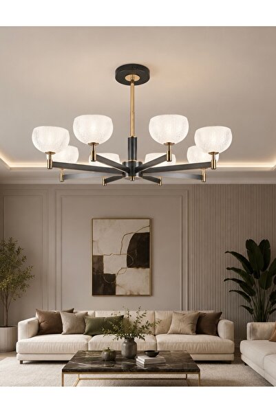 Led YENİ MODEL 8 Lİ LÜX AVİZE 3 IŞIK SEÇENEĞİ