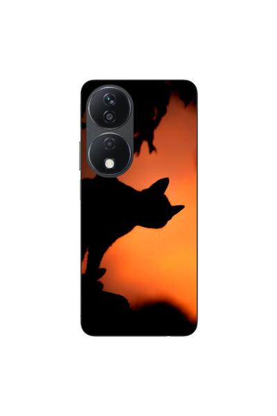 OEM Калъф, съвместим с Honor X7b, силиконов гел TPU, с десен Хелоуин Черна котка