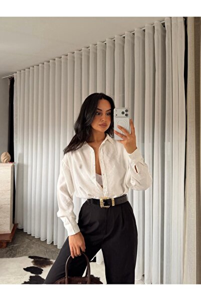 mylunessa Polrala White Embroidered Modal Shirt