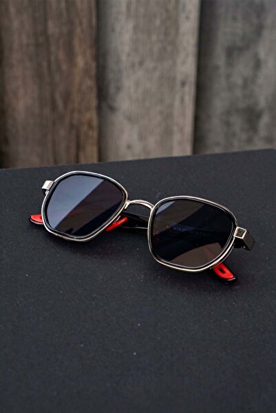 OptiBest Lunex Unisex Sunglasses Black Smoked Glass Geometric Metal Frame Pre...