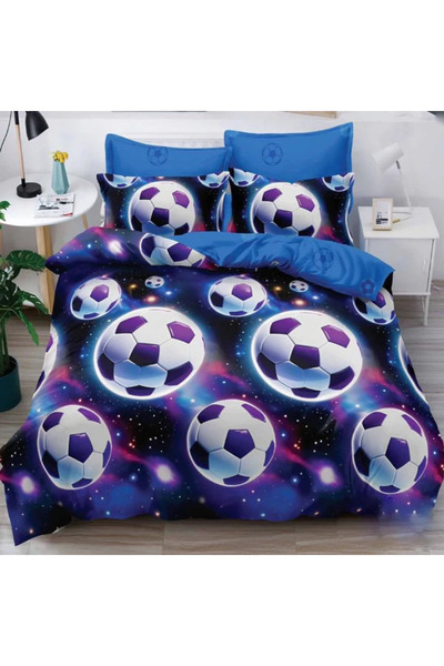 Pucioasa Set de lenjerie de pat Finet, 6 piese, cu imprimeu minge de fotbal -...