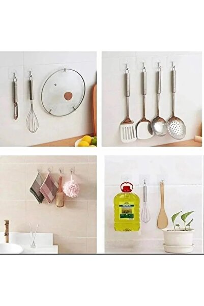 lawrenceshop 1 Adet Kendinden Yapışkanlı Duvar Çengelli Askısı Güçlü Yaylı Çok Amaçlı Organizer Askı Banyo Mutfak Kablo Anahtarlık Askılığı