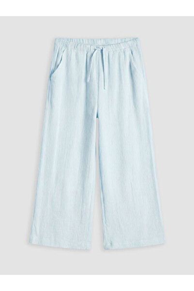 LC Waikiki Sparkly Choices Pantaloni Capri din muselină cu picior larg pentru...