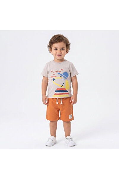 Bolly Baby Hat Embroidered Smiling Dog Printed Short Sleeve T-Shirt Shorts Co...
