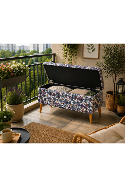densan aksesuar Modern, Çiçekli Sandıklı Puf, Bench