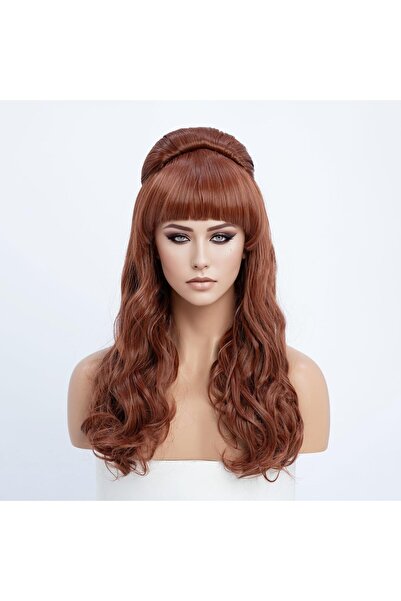 Other SIMKAYLEE Copper Red Retro Big Hair Costume Wig Long Wavy Auburn Red Bo...