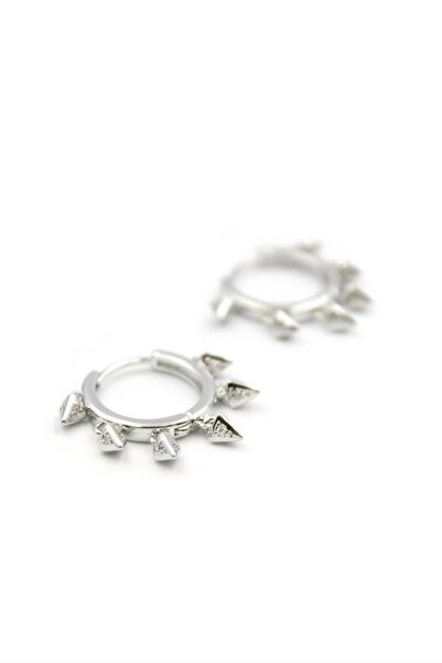 atastore2017 Hanging Hoop Earrings - Silver