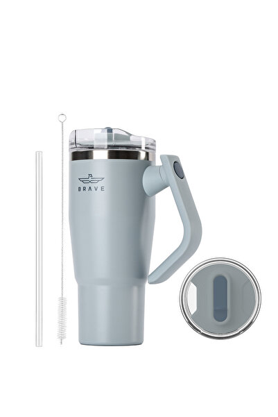 Brave Temp Guard Vacuum Insulated Travel Mug – 180° Rotating Handle, 24H Cold...