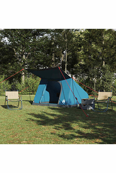 vidaxl Cort de Camping cu acoperis albastru 282 x 225 x 154 cm tafta