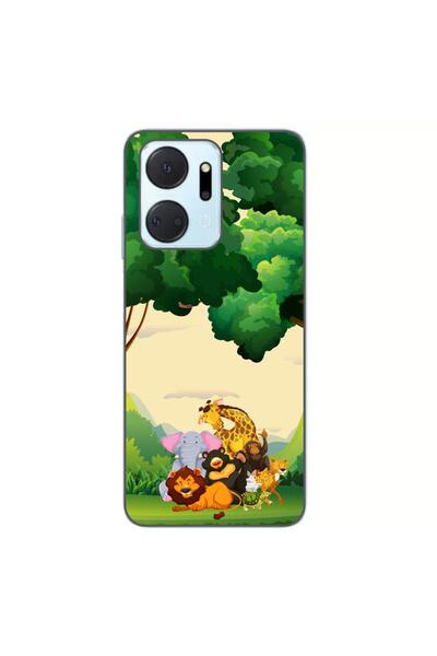 OEM Husa compatibila cu Honor X7a Silicon Gel Tpu Model Jungla cu Animale