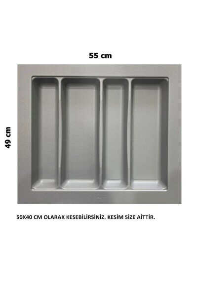 Ersan Drawer Organizer 55/49 Cm, Steel, Gray Color, Can Be Cut up to 50/40 Cm.