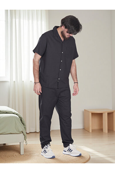 Finelook Men's Solid Relaxed Fit Shirt and Trousers Co-Ords