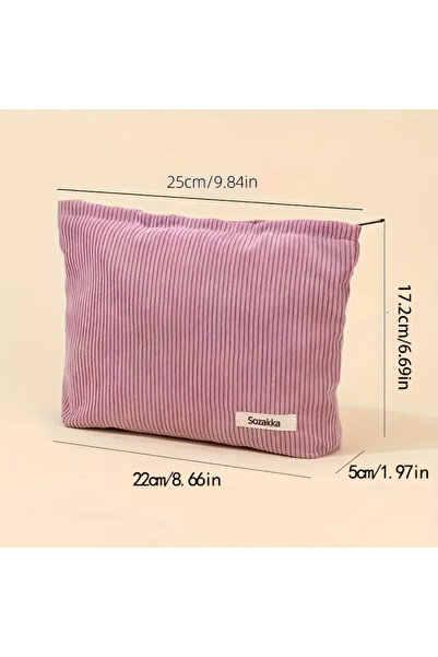 Pure Cosmetics bag, ribbed model, pink -