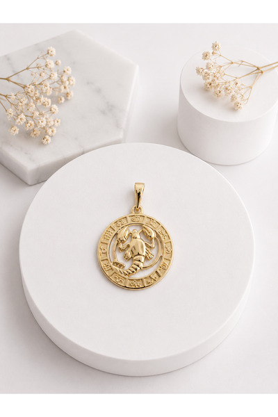 XUPING JEWELRY Yengeç Burcu Kolye Ucu | Xuping 14K Gold Kaplama Astroloji Mad...