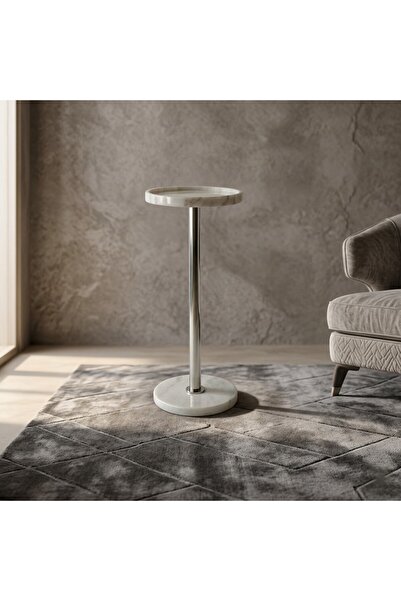 LastHome طاولة خدمة فردية من الرخام مقاس 58x25x25 سم