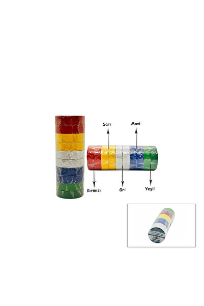 Greathings İBİCO İ13-027 ( RENKLİ ) İZOLASYON ELEKTRİK BANTI ( 0.15MMX18MM ) ...