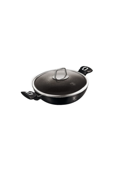 Berlinger Haus Αντικολλητικό Τηγάνι Wok 30 cm με γυάλινο Καπάκι, Black Silver...