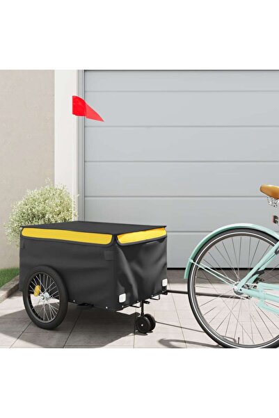 vidaxl Bicycle trailer, black and yellow, 30 kg, iron