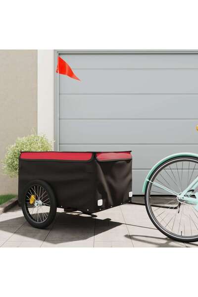 vidaxl Remorcă pentru biciclete, negru și roșu, 45 kg, fier