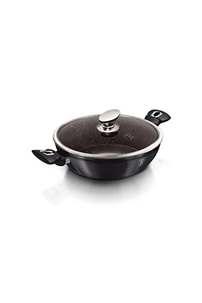 Berlinger Haus Τηγάνι Wok Γουοκ με Γυάλινο Καπάκι 30cm, Metallic Line Carbon ...