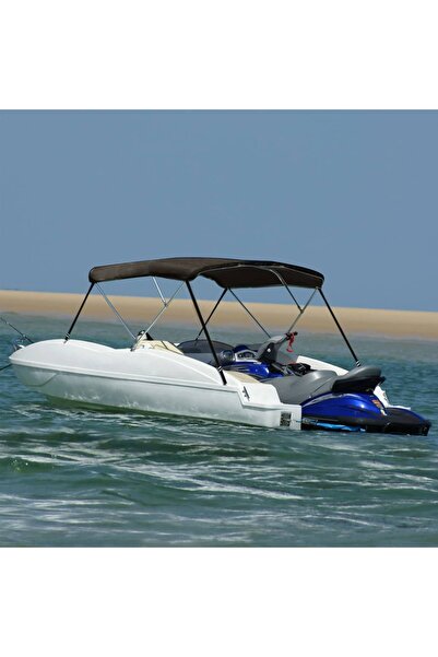 vidaxl Parasolar barcă Bimini cu 3 arcuri, negru, 183x180x137 cm