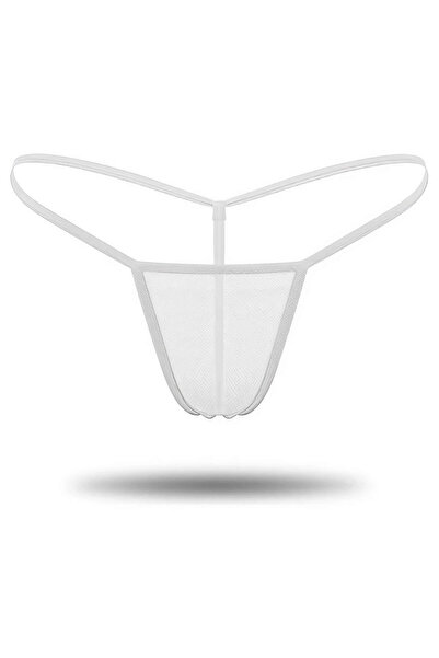 MADAMMOR Beyaz Transparan Tül String Tanga TM0368