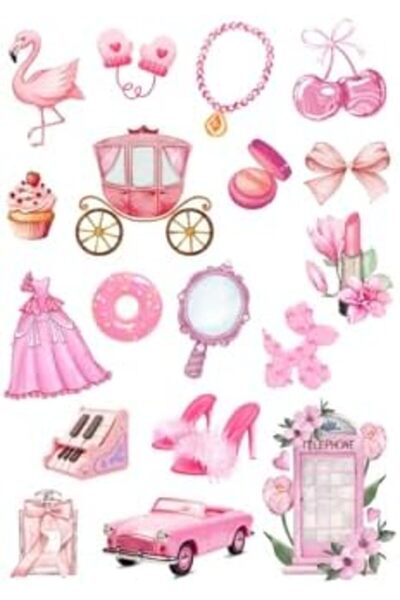 Yıldızan Mixed Pink Vintage 180 Pcs Sticker Set (10 Sheets) Single Size 1216538