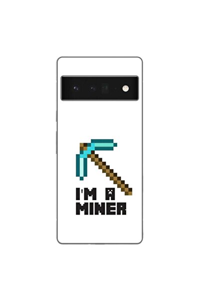 OEM Husa compatibila cu Google Pixel 6 Pro Silicon Gel Tpu Model Minecraft Miner