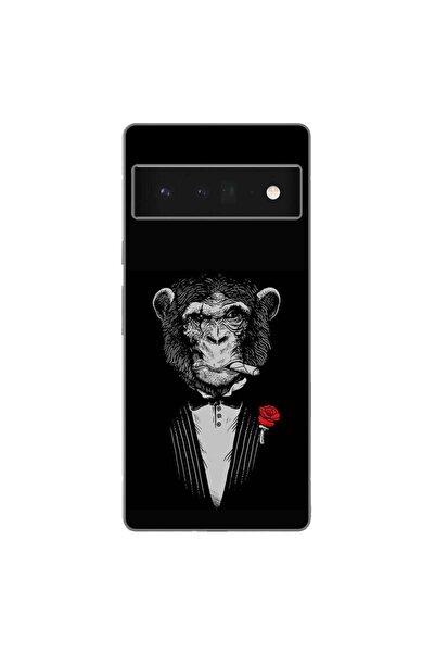 OEM Husa compatibila cu Google Pixel 6 Pro Silicon Gel Tpu Model Cigar Monkey