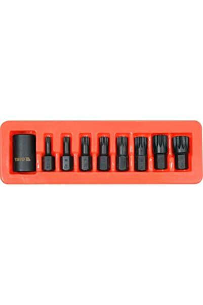 yato Set Biți De Impact Spline, Cu Adaptor 1/2'', 9 Piese