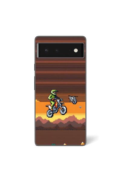 OEM Калъф, съвместим с Google Pixel 6, силиконов гел TPU, с шарка Пиксел Арт ...