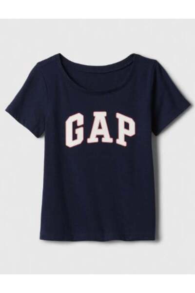 GAP Kids فجوة طفلة طباعة شعار الأكمام القصيرة تي شيرت 1-5 سنوات الأزرق الداكن