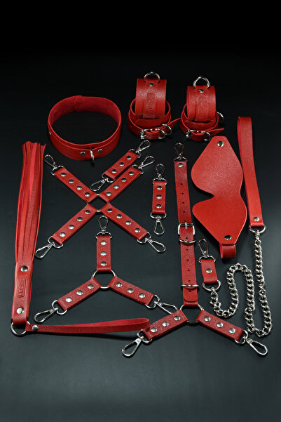 Premium Vegan Deri Fantezi Kelepçeli Set 8 Ürün 13 Parça Full BDSM Set - Origin Serisi