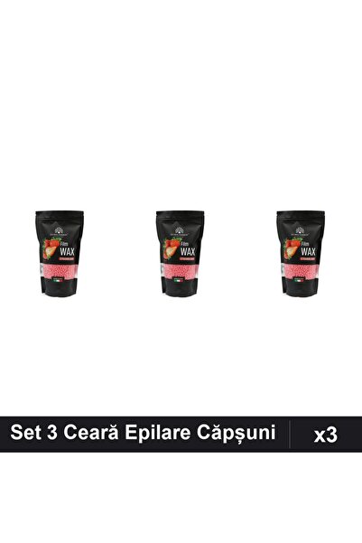 global fashion Set 3 Ceară Epilare Film Wax 450g Căpșuni, Epilat Profesional