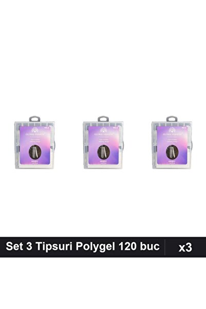 global fashion Set 3 Tipsuri Reutilizabile Polygel Pătrat Salon 120 buc Nr.3 ...