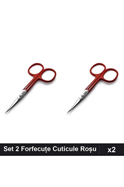 One Group Set 2 Forfecuțe Profesionale Cuticule One Group, Roșu, Clești Manic...